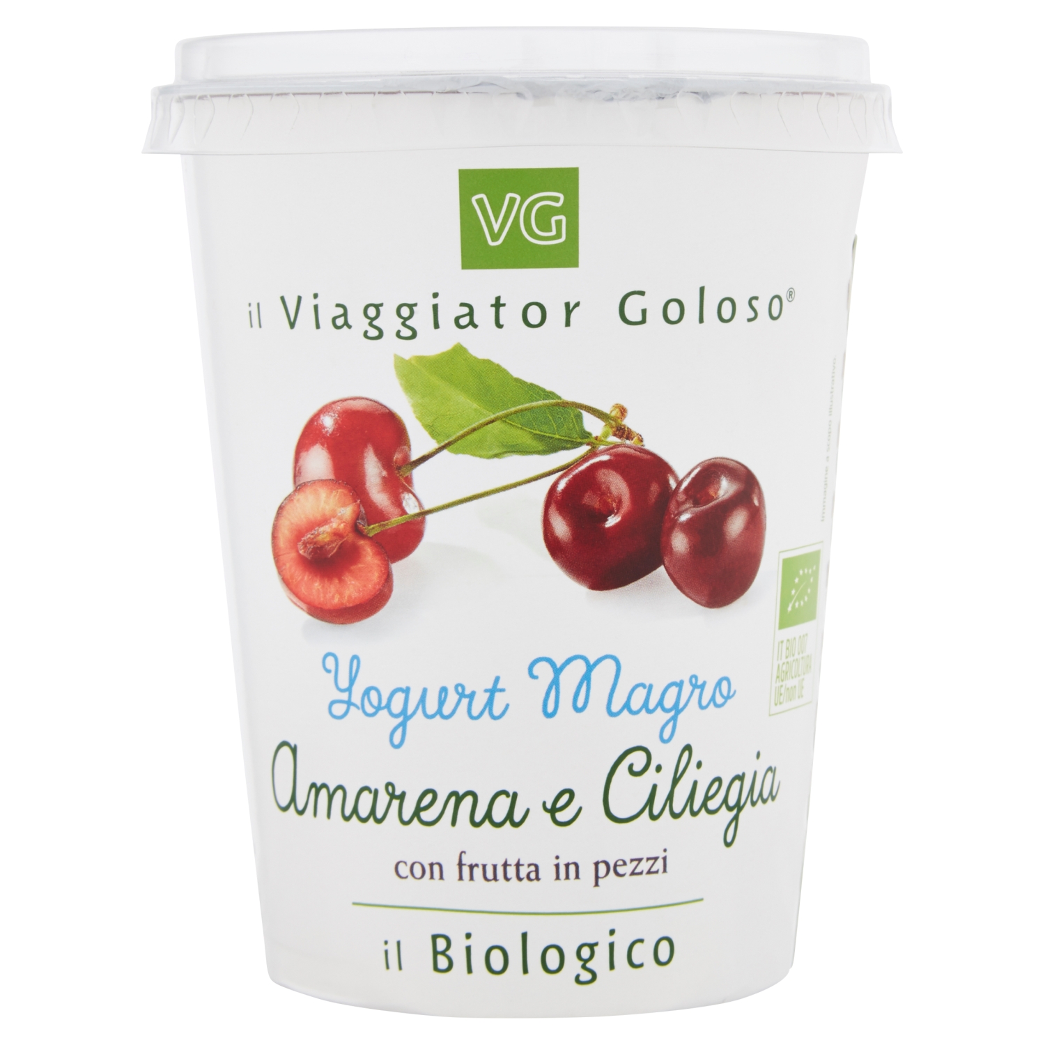 Yogurt Magro Amarena E Ciliegia Con Frutta In Pezzi bio