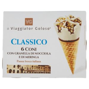 6 coni classico con granella di nocciola e meringa