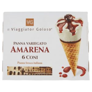 6 coni panna variegato amarena