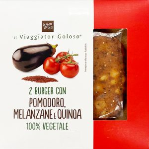 2 Burger con pomodoro, melanzane, e quinoa 100% vegetale