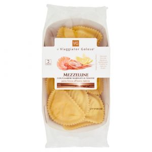 Mezzelune Con Gamberi Marinati Al Limone