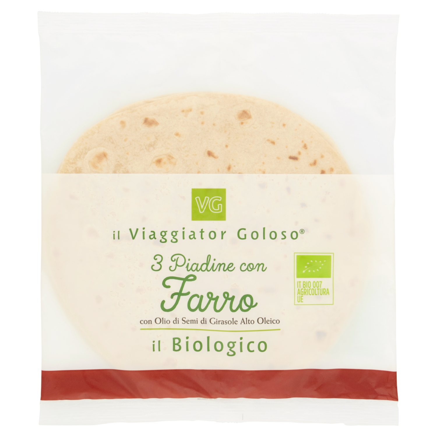 3 Piadine con farro con olio di semi di girasole alto oleico il Biologico