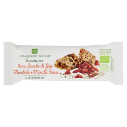 Barretta con semi, bacche di goji, mandorl e mirtilli rossi Bio