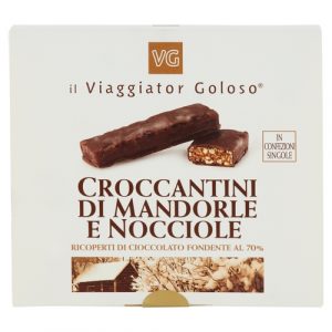 Croccantini di mandorle e nocciole ricoperte di cioccolato