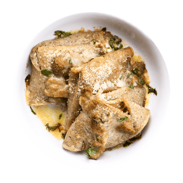 Crespelle di grano saraceno con robiola e funghi