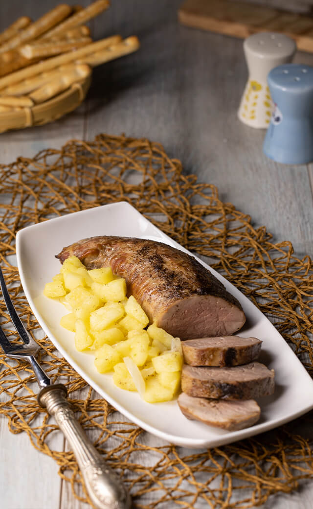 Filetto di maiale al caffè con mele