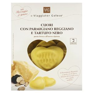 Cuori ripieni con parmigiano reggiano e tartufo nero