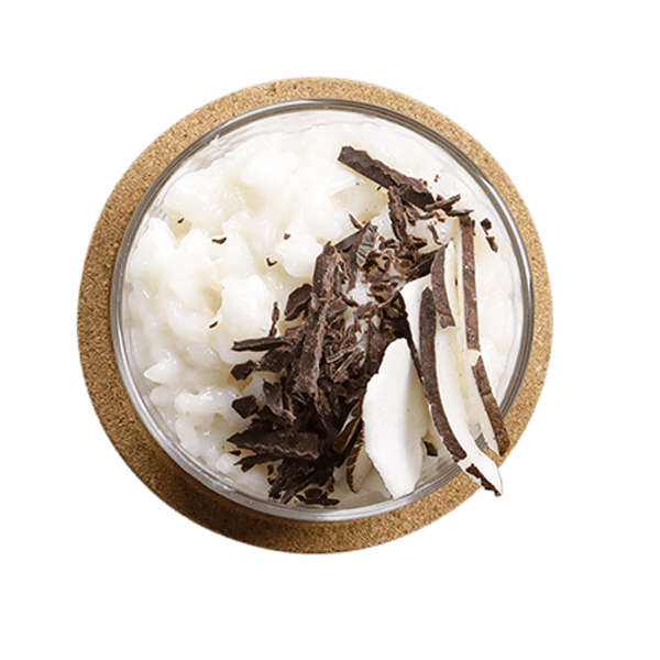 Budino di riso al cocco e cioccolato