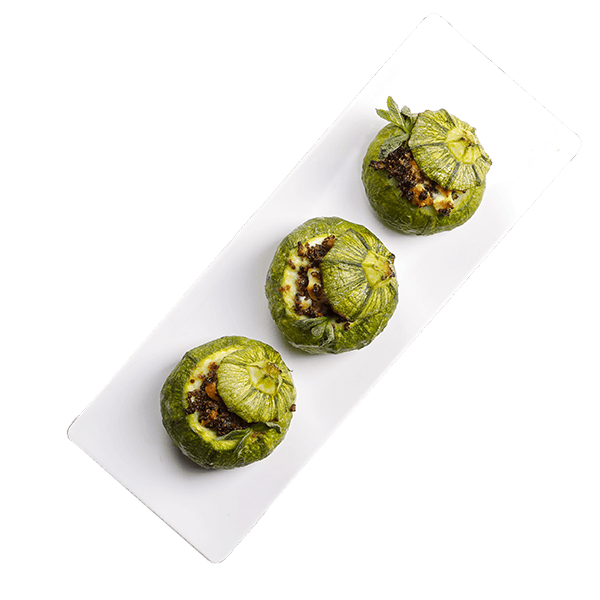 Zucchine tonde <br>ripiene di quinoa