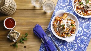 Rigatoni con ventresca di tonno alla menta