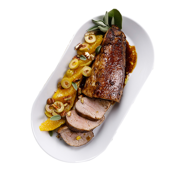 Filetto di maiale all’aceto balsamico con insalata di agrumi