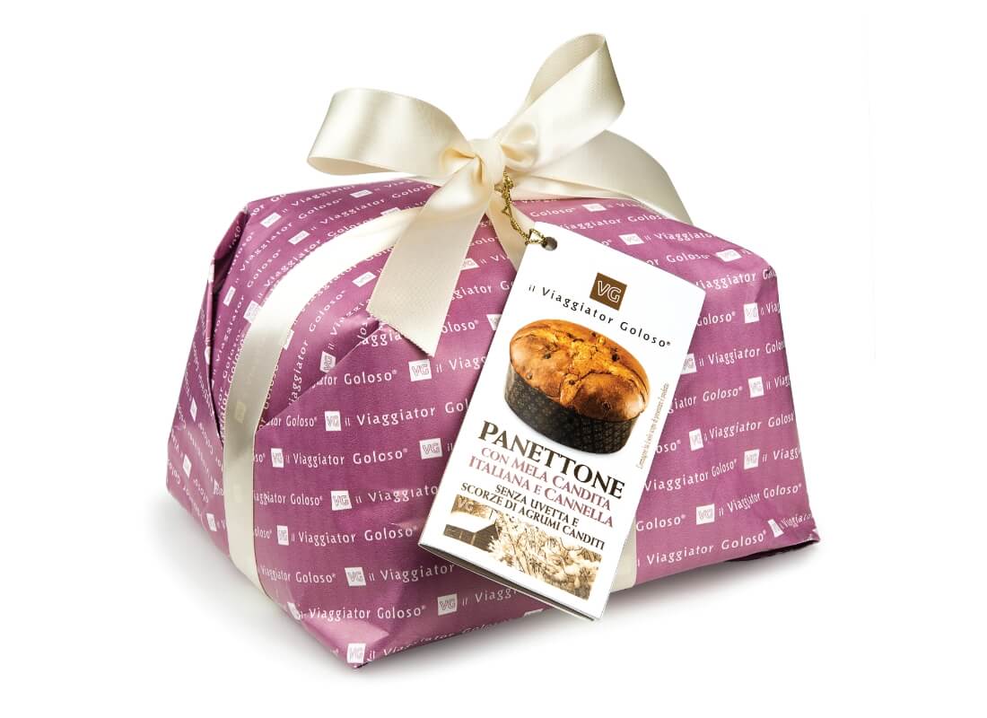 Panettone con mela candita italiana e cannella