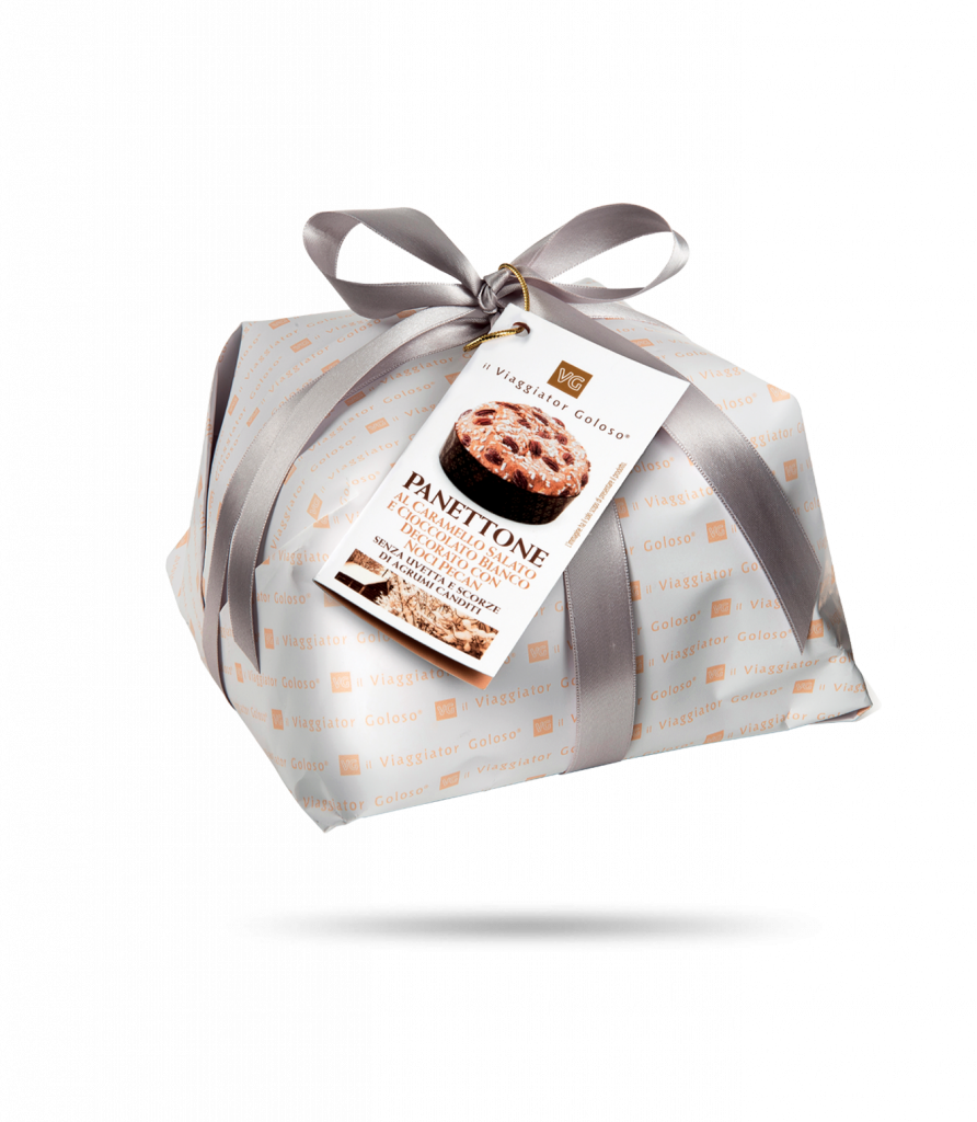 Panettone al caramello salato e cioccolato bianco