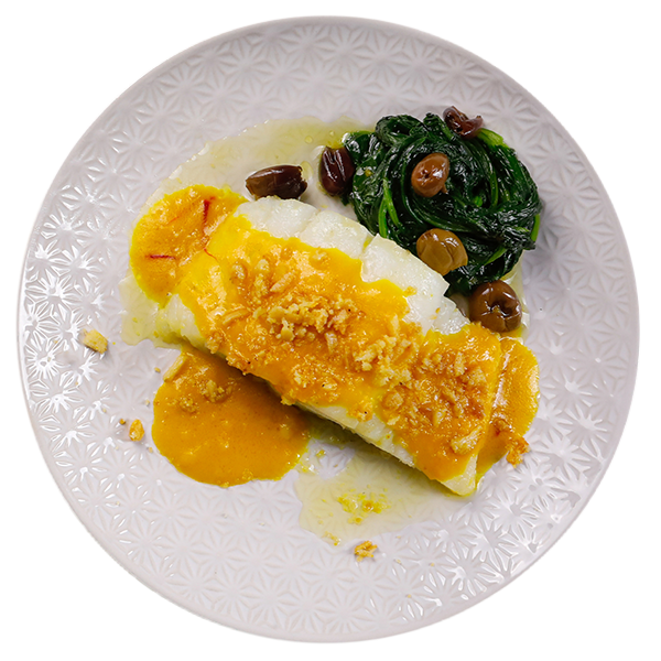 Cuore di baccalà con salsa allo zafferano