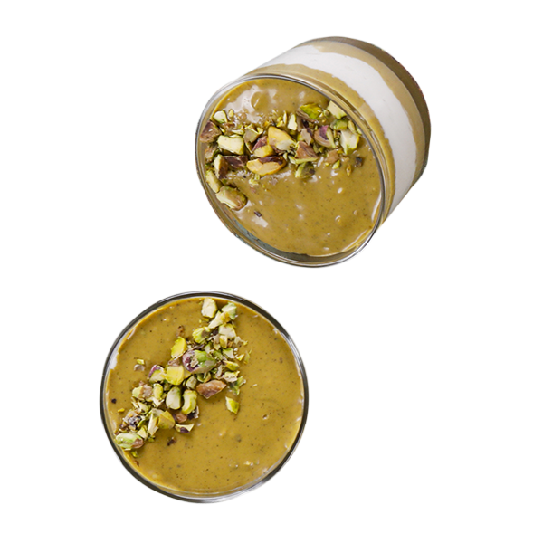 Bicchierini con crema al pistacchio e caffè