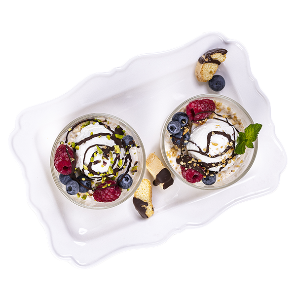 Coppette di gelato con biscotti di Fonni