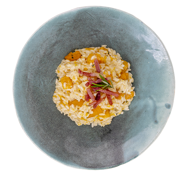 Risotto con zucca e speck