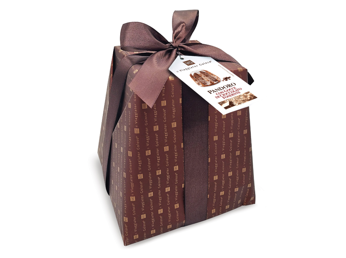 Pandoro con gocce di cioccolato fondente