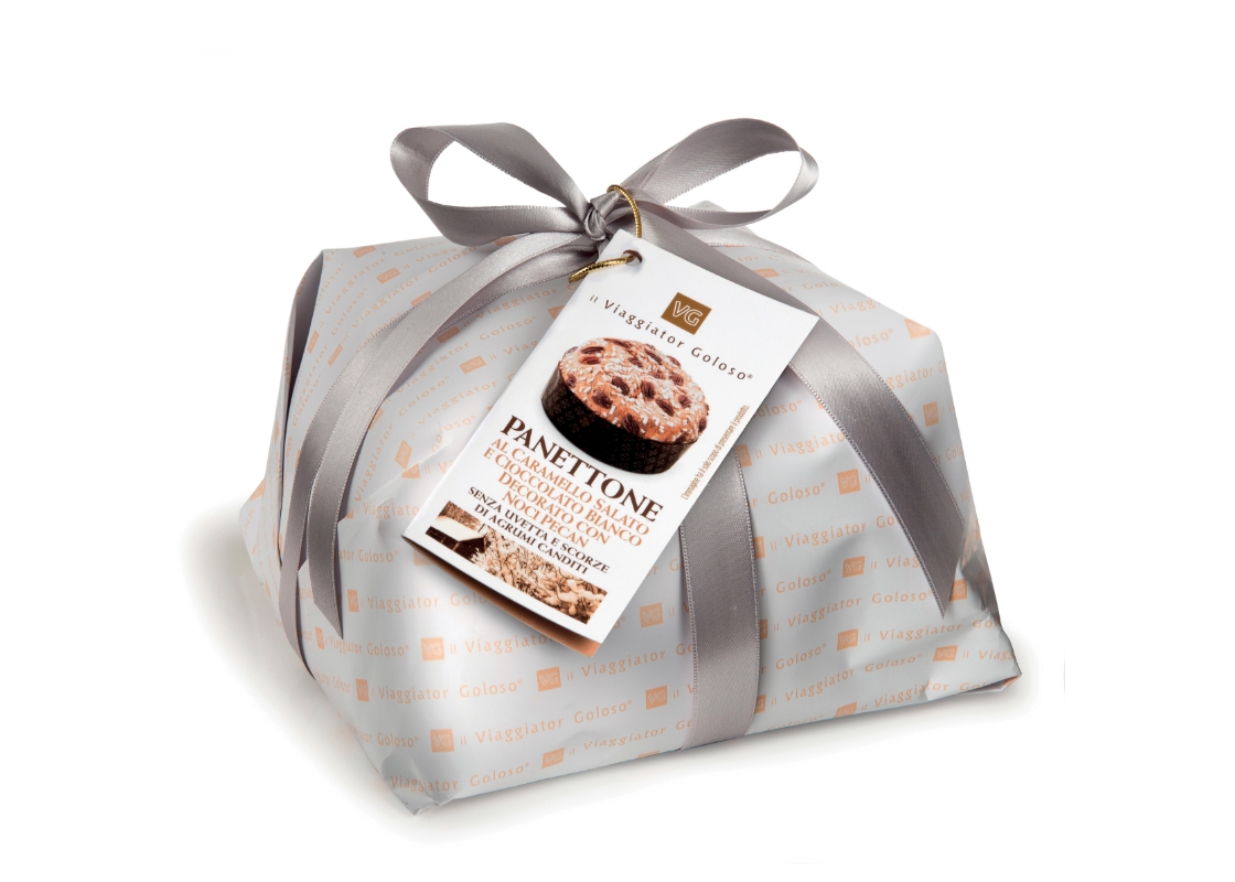 Panettone al caramello salato e cioccolato bianco