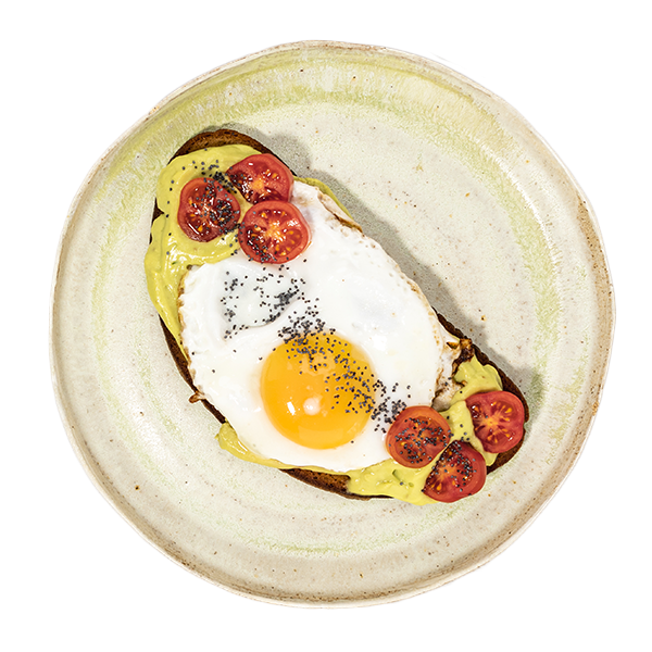 Crostone al burro di tartufo con uovo e crema di avocado