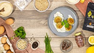 Polpettine di avena con grana e acciughe