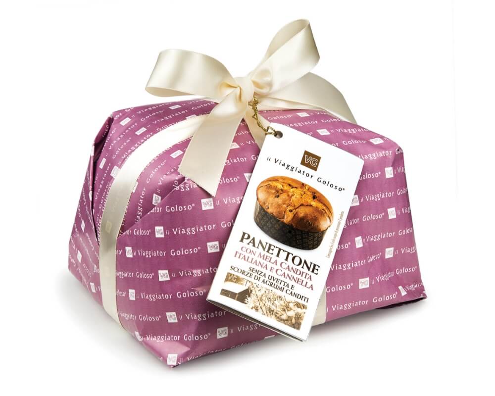 Panettone con mela candita italiana e cannella