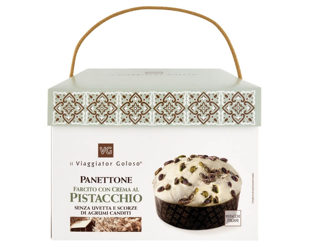 Panettone farcito con crema al pistacchio