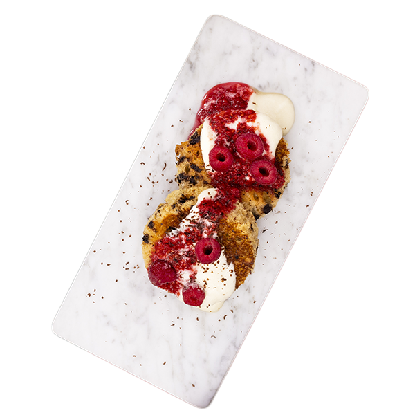 Torrette di panettone con crema al moscato