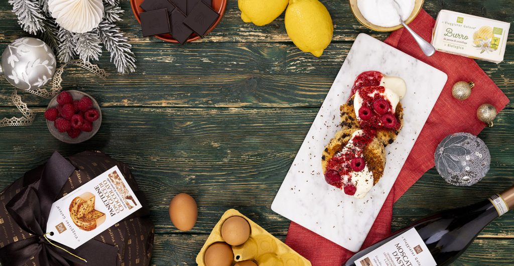 Torrette di panettone con crema al moscato