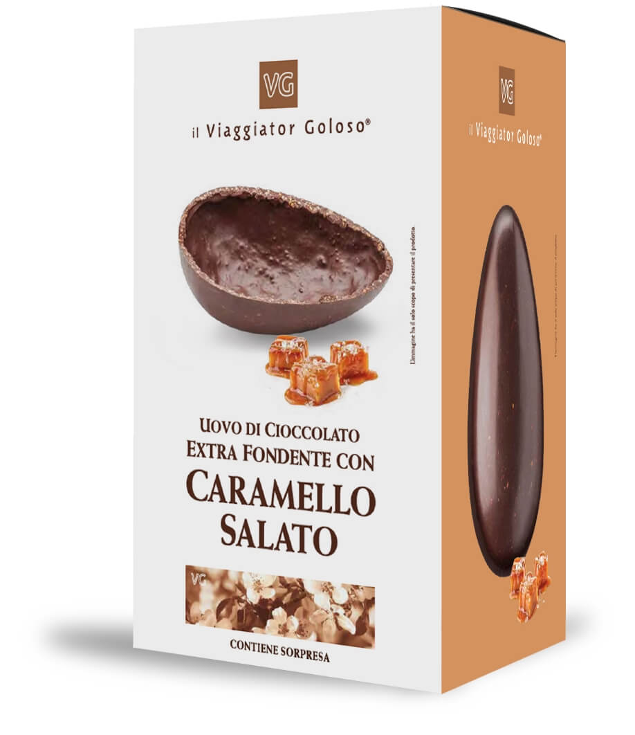 Uovo di Cioccolato Extra Fondente con Caramello salato