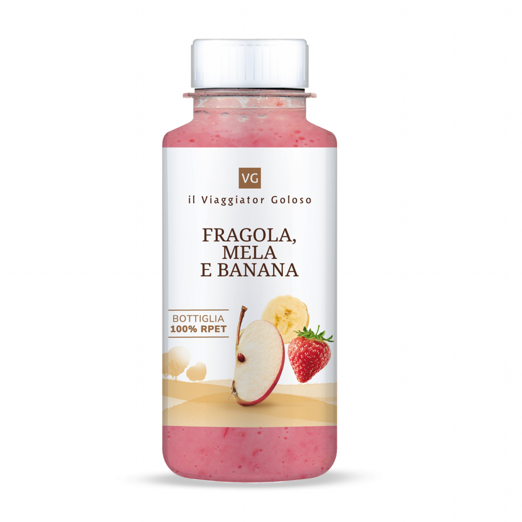 Succo di fragola, mela e banana